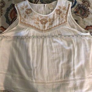 Cynthia Rowley XL embroidered gauze fabric lined